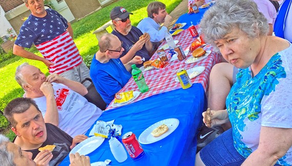 Adults attend picnic
